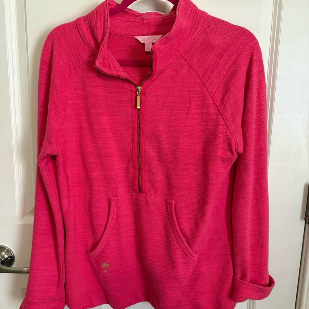 Lilly Pulitzer Pink Relaxed Polo Sweatshirt